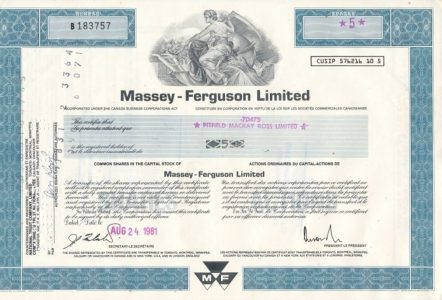 A stock certificate
